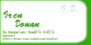 iren doman business card